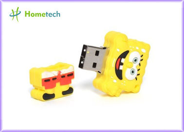 Желтая передача файлов прямоугольника привода вспышки USB шаржа SpongeBob