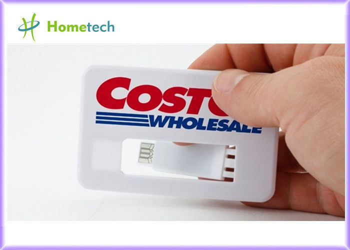 Белый логос полного цвета диска памяти USB визитной карточки, USB 2,0 кредитной карточки реального хранения 4GB