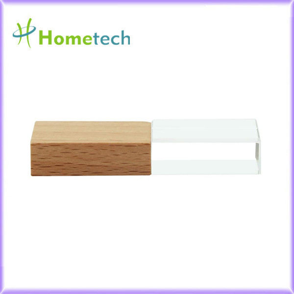 Ручка памяти привода usb деревянной древесины привода светового пера СИД 32GB Кристл прозрачной новой бамбуковой кристаллическая внезапная