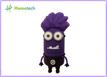 мягкий резиновый милый пурпур привода вспышки USB шаржа 4GB/8GB для детей