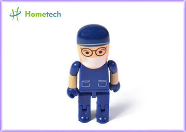 Пластичное запоминающее устройство USB персонажа из мультфильма робота/голубая ручка памяти