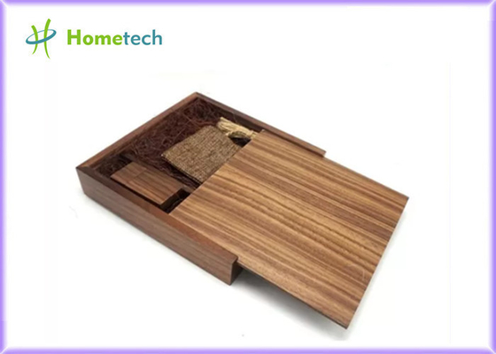 Коробка 32GB USB 2,0 древесины альбома грецкого ореха дружественная к Эко выгравировала деревянную многофункциональную подарочную коробку печати фото Usb Pendrive