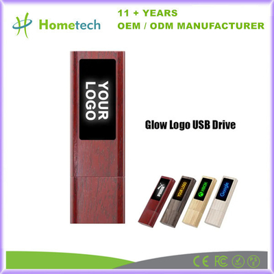 Купить Светящийся деревянный USB флеш-накопитель LED Light Wood Pen Drive USB Memory Stick 8Gb 16Gb 32Gb 64Gb 128Gb Производство в сети