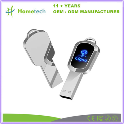 Купить Светодиодный легкий прочный серебряный металлический USB 3.0 флэш-накопитель для хранения данных -40-85C Чип класса A Производство в сети
