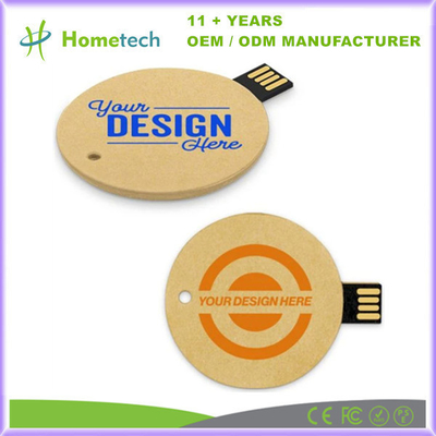 Купить 6g Круглая карта USB изготовлена из перерабатываемой бумаги с совместимостью Windows/Mac OS/Linux Производство в сети