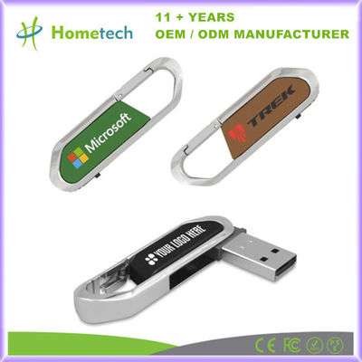 Купить Высокоскоростной складной карабинер USB флэш-накопитель 64 ГБ до 1 ТБ Кожаный ручку 32 ГБ для продвижения бизнеса Производство в сети