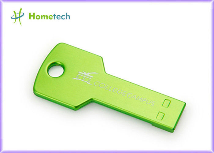 Ключ голубых/зеленого цвета металла сформировал логос вспышки USB подгонянный приводом