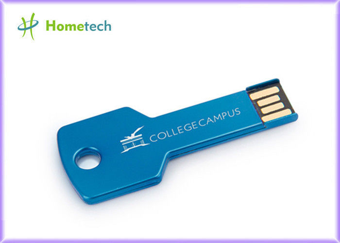 Ключ голубых/зеленого цвета металла сформировал логос вспышки USB подгонянный приводом