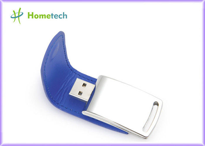 Кожи Eco CE диск 4GB USB голубой внезапный для выдвиженческого продукта