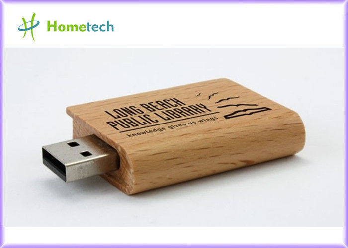 Привод вспышки USB логоса гравировки лазера выдвиженческий деревянный