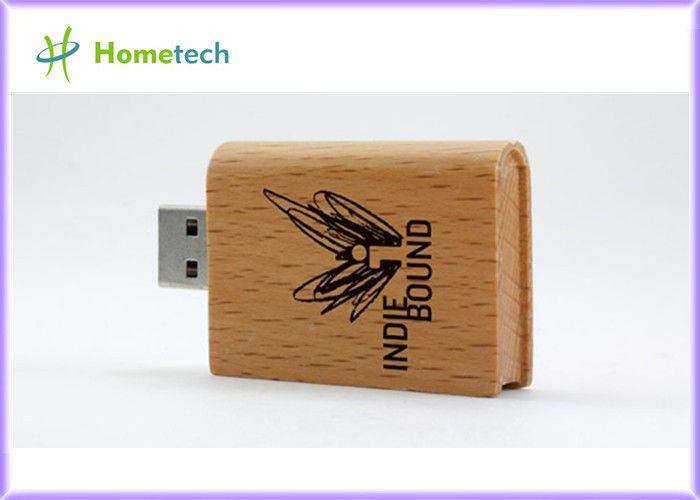Привод вспышки USB логоса гравировки лазера выдвиженческий деревянный