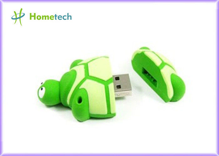 Передача файлов салатового привода неподдельная 16GB 32GB вспышки USB шаржа, форма черепахи