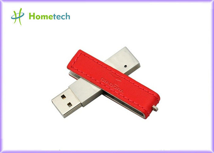 Красный переход дискового файла вспышки USB кожи прямоугольника с быстрым ходом