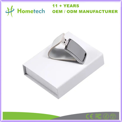 Оптовый выдвиженческий кожаный привод флэш-диска 4GB USB 8GB 62mm*27*12mm