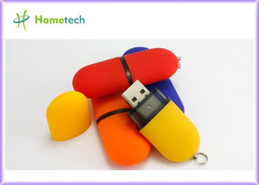Пластичное Pendrive 2GB 4GB, круглый ключ 2GB USB с логосом, желтый выдвиженческий USB подарка управляет