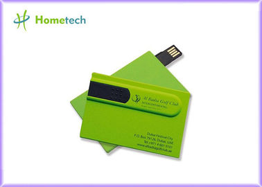 Зеленое запоминающее устройство USB 2,0 кредитной карточки, изготовленные на заказ приводы большого пальца руки