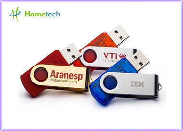 Красный USB закрутки шарнирного соединения вставляет 128MB/1GB выгравированный с изготовленным на заказ логосом